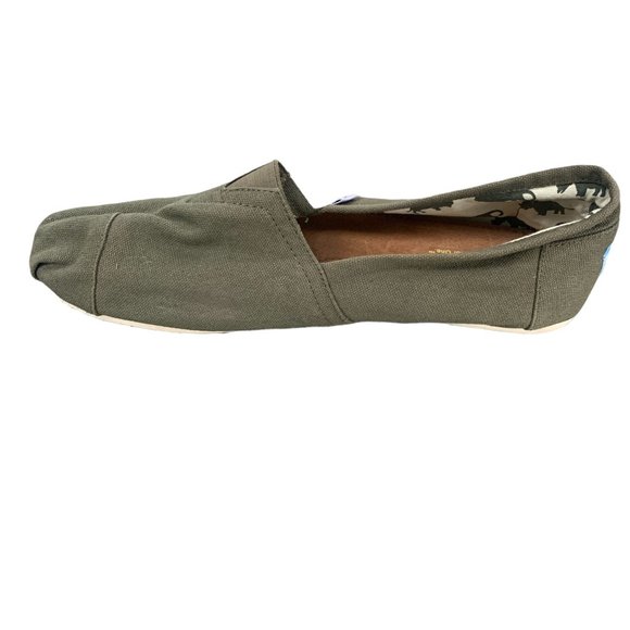 TOMS Men's Alpargata Cotton Canvas Classic Slip On in Olive Green Size 12 - Picture 7 of 11